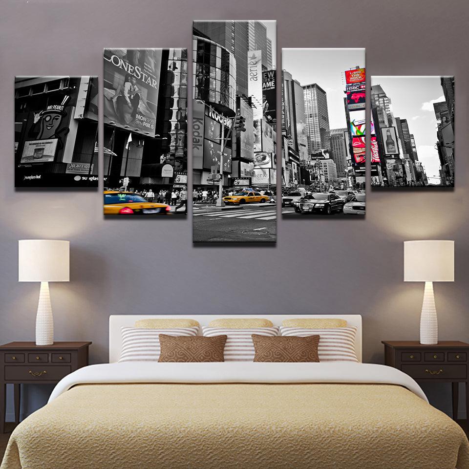 Times Square New York 5 Panel Canvas Print - Cityscapes & Landmarks -  Posters, Prints, & Visual Artwork –