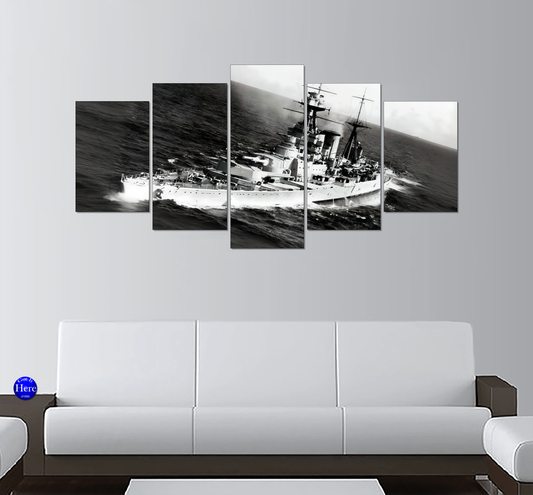 S.C.'s Fighter Plane View 5 Panel Canvas Print Wall Art