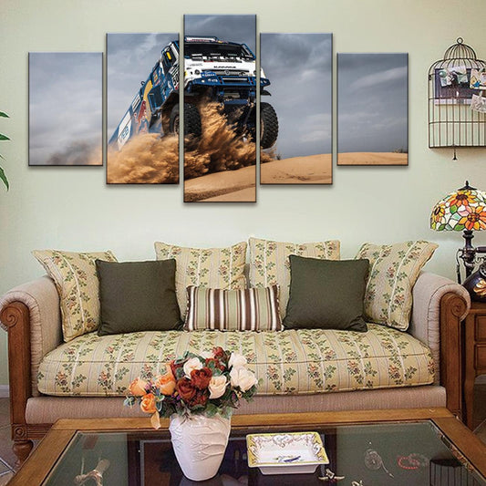 Paris Dakar Rally Truck Kamaz Master 5 Panel Canvas Print Wall Art - GotItHere.com