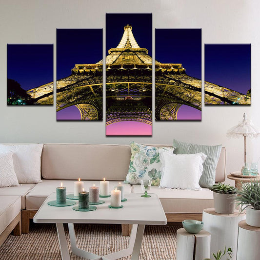 Eiffel Tower Paris France 5 Panel Canvas Print Wall Art - GotItHere.com