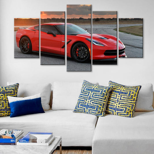 Chevrolet Corvette Chevy 5 Panel Canvas Print Wall Art - GotItHere.com