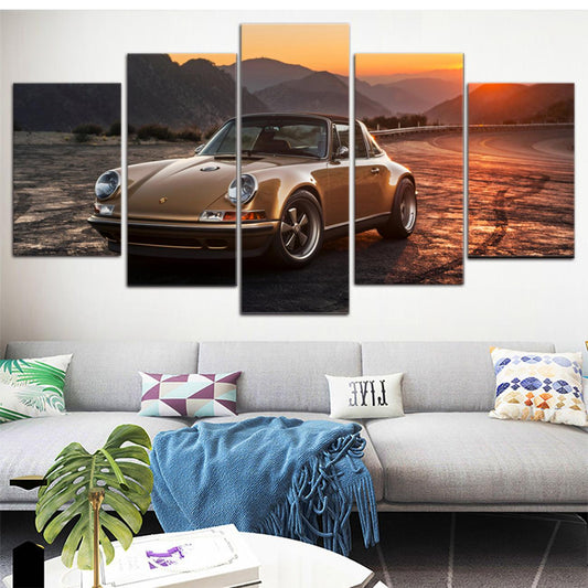 Porsche 911 964 Targa 5 Panel Canvas Print Wall Art - GotItHere.com