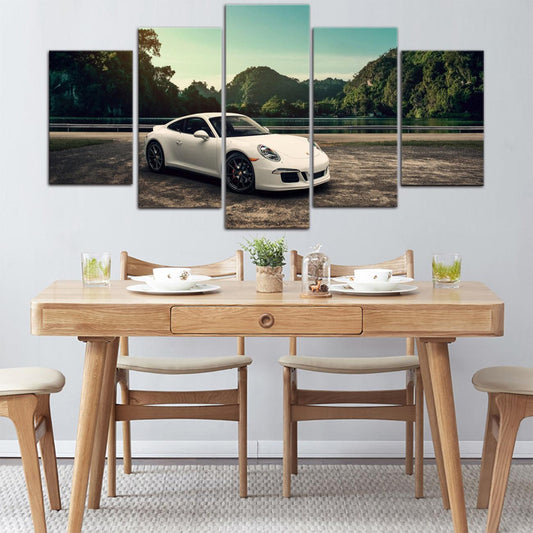 Porsche GT3 RS WIngless 5 Panel Canvas Print Wall Art - GotItHere.com