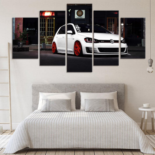 Volkswagen Golf GTI 5 Panel Canvas Print Wall Art - GotItHere.com