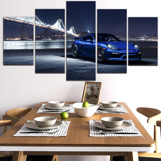 Porsche Cayman 5 Panel Canvas Print Wall Art - GotItHere.com