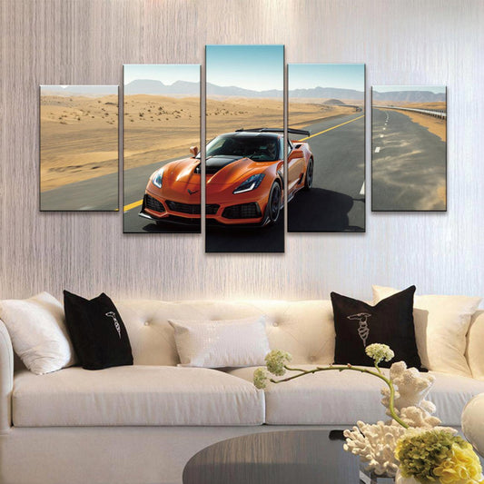 Corvette Chevrolet Chevy 5 Panel Canvas Print Wall Art - GotItHere.com