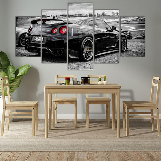 Nissan GTR 5 Panel Canvas Print Wall Art - GotItHere.com