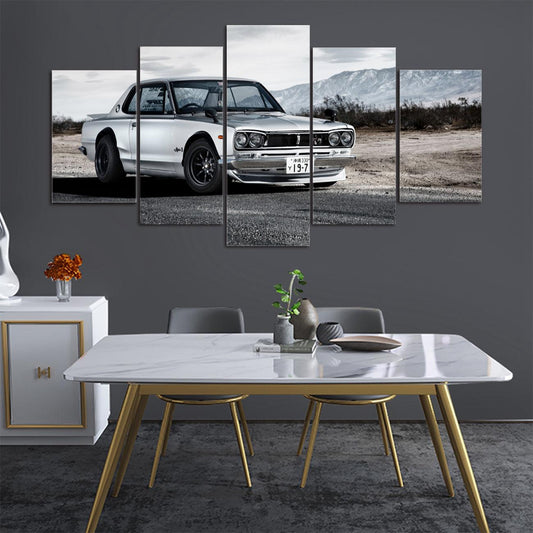 Nissan Skyline GTR 5 Panel Canvas Print Wall Art - GotItHere.com