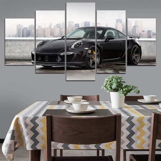 Porsche 911 Turbo S 5 Panel Canvas Print Wall Art - GotItHere.com