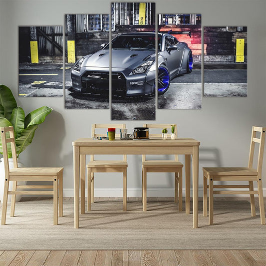 Nissan GTR 5 Panel Canvas Print Wall Art - GotItHere.com