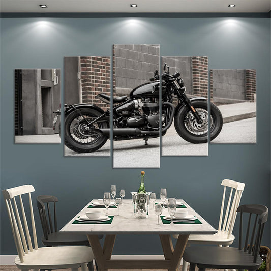 Triumph Bonneville Bobber 5 Panel Canvas Print Wall Art - GotItHere.com