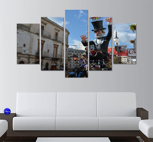 Carnival of Putignano Bari Italy 5 Panel Canvas Print Wall Art - GotItHere.com