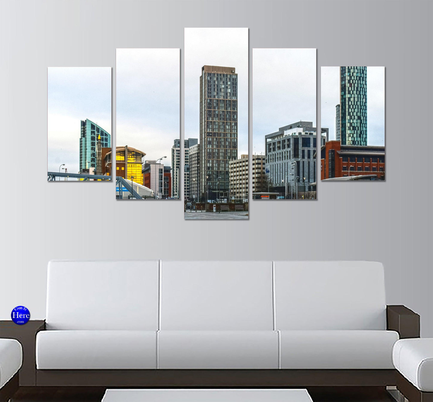 Liverpool Skyline Mersey River 5 Panel Canvas Print Wall Art - GotItHere.com