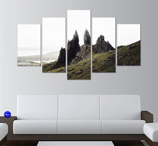 Old Man Of Storr Isle Of Skye Scotland 5 Panel Canvas Print Wall Art - GotItHere.com