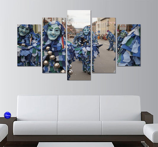 Schleicherlaufen Parade Tyrol Austria 5 Panel Canvas Print Wall Art - GotItHere.com