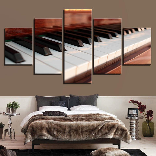 Piano Keyboard 5 Panel Canvas Print Wall Art - GotItHere.com