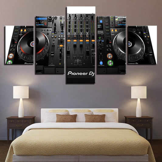 DJ Console Mixer 5 Panel Canvas Print Wall Art - GotItHere.com